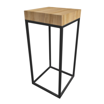 Menorca Black High Table, Rustic Wooden Top