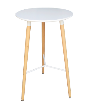 Scandinavian Round Wooden High Table